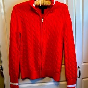 Lauren active orange zipper cardigan in size M